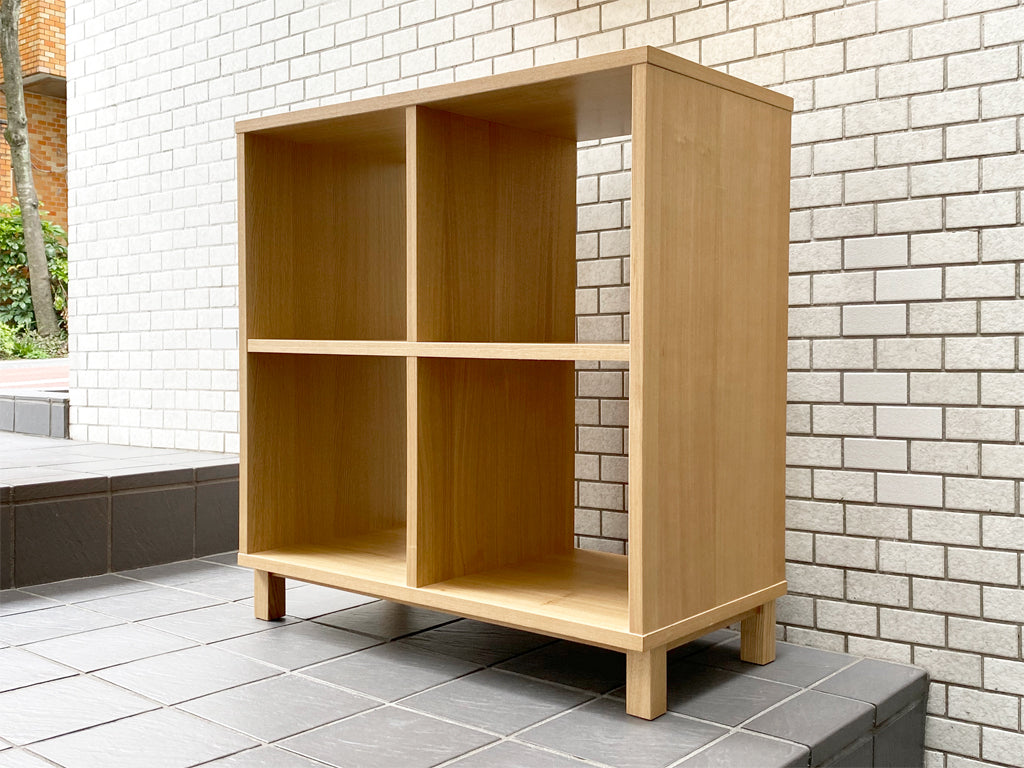 無印良品 MUJI オープンシェルフ 2段2列 タモ材 ナチュラル 木製ラック 飾り棚 シンプルデザイン 　中古品 買い取りしました。