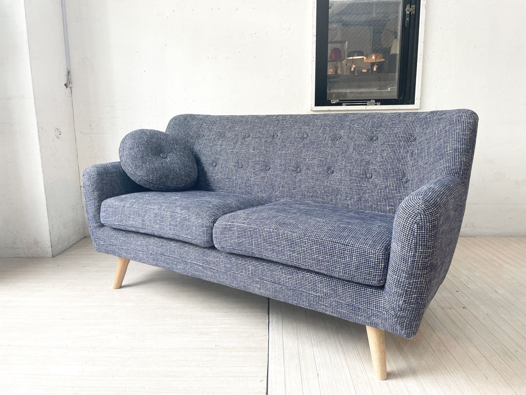 ビーカンパニー B-COMPANY マーブル 2Pソファ ブルー ファブリック クッション付き  買い取りしました。