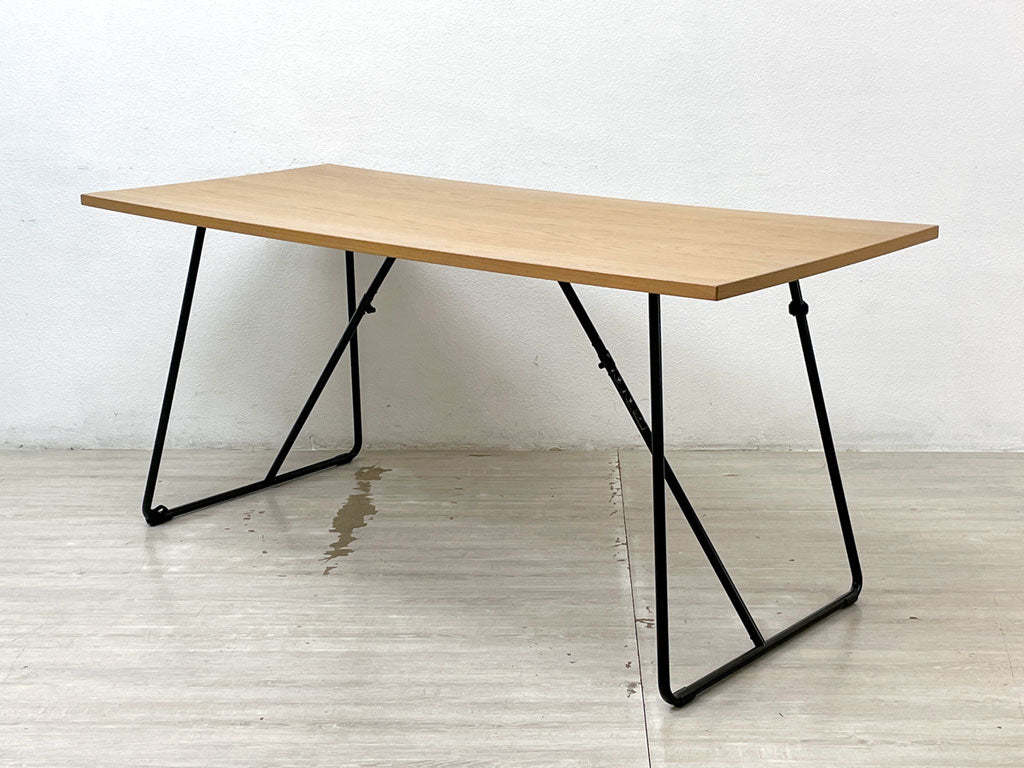無印良品 MUJI 折りたたみテーブル ダイニングテーブル オーク材 スチール脚 W160cm ナチュラルデザイン 定価￥29,900- 中古品 買い取りしました。