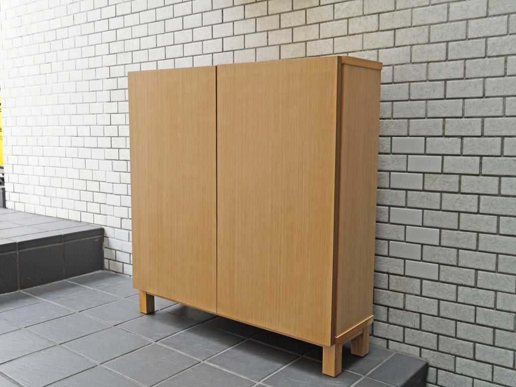 無印良品 MUJI 木製シェルフ タモ材 ロータイプ 木製扉付き 奥行21cm　中古品 買い取りしました。