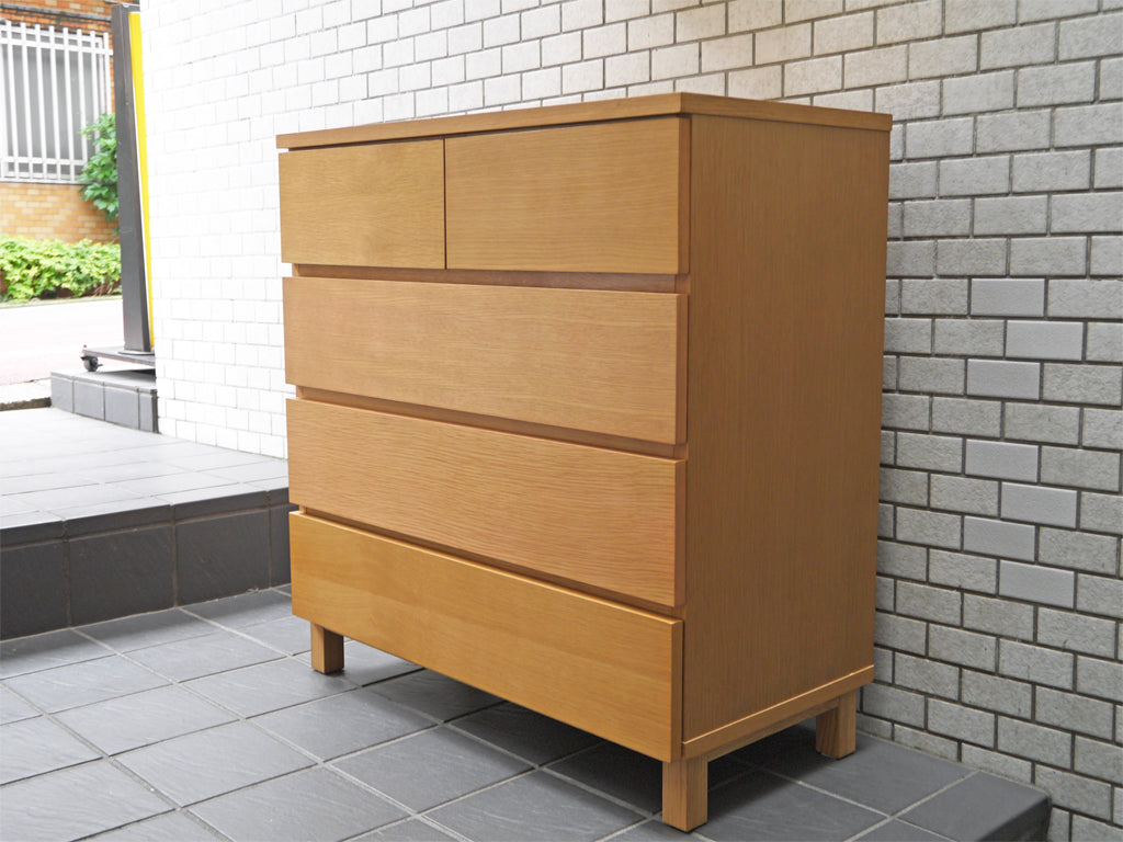 無印良品 MUJI 木製チェスト 4段チェスト オーク材 シンプルモダンデザイン ナチュラル 　中古品 買い取りしました。