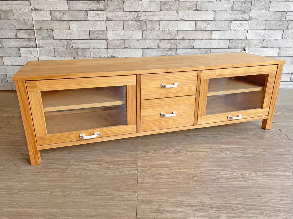 モモナチュラル MOMO Natural シエル CIELE テレビボード 1500 TV BOARD AVボード W145cm パイン材 無塗装 定価￥51,975- 中古品 買い取りしました。