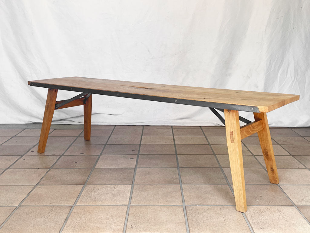 トラックファニチャー TRUCK FURNITURE スット SUTTO ローテーブル コーヒーテーブル ベンチ ナラ無垢材 W130cm オーダー品 中古品 買い取りしました。
