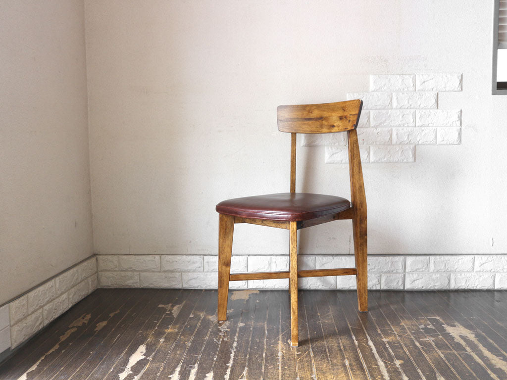 ジャーナルスタンダード journal standard Furniture シノン ダイニングチェア CHINON CHAIR VL ラバーウッド ビニールレザー 定価￥27,500- 2脚 中古品  買い取りしました。