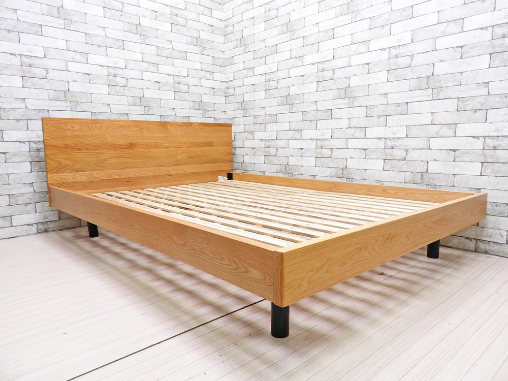 無印良品 MUJI ダブルサイズ ベッドフレーム オーク無垢集成材 W148cm ヘッドボード付 ナチュラルスタイル  中古品 買い取りしました。