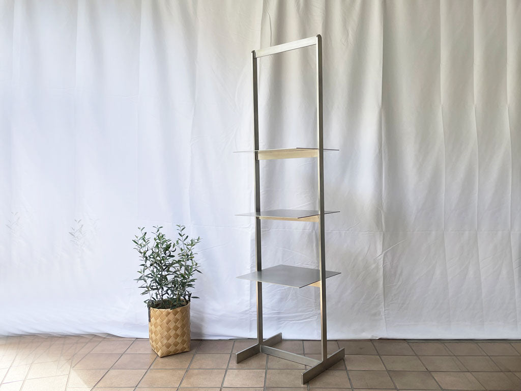 ステンレス スリム オープンラック モダンデザイン ステンレス ヘアラインフィニッシュ 飾り棚 店舗什器 H141cm 中古品 買い取りしました。