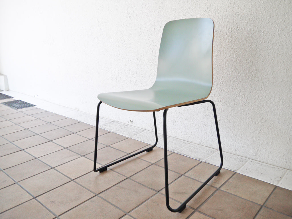 イデー IDEE ラング LANGUE スタッキングチェア ダイニングチェア ブナ材 グリーン プライウッド×スチール 定価￥20,900- 中古品 買い取りしました。