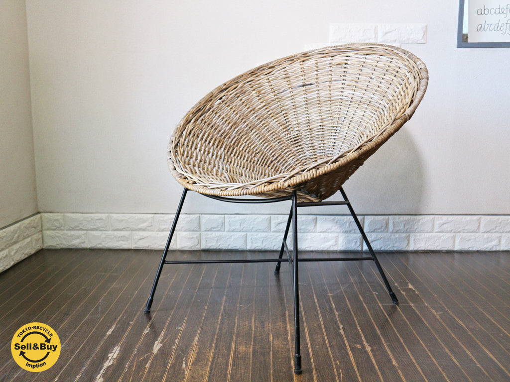 ジャーナルスタンダード ファニチャー journal standard furniture モントークチェア Montauk chair ラタン アイアンレッグ 　中古品  買い取りしました。経堂店 出張買取もお任せ下さい。