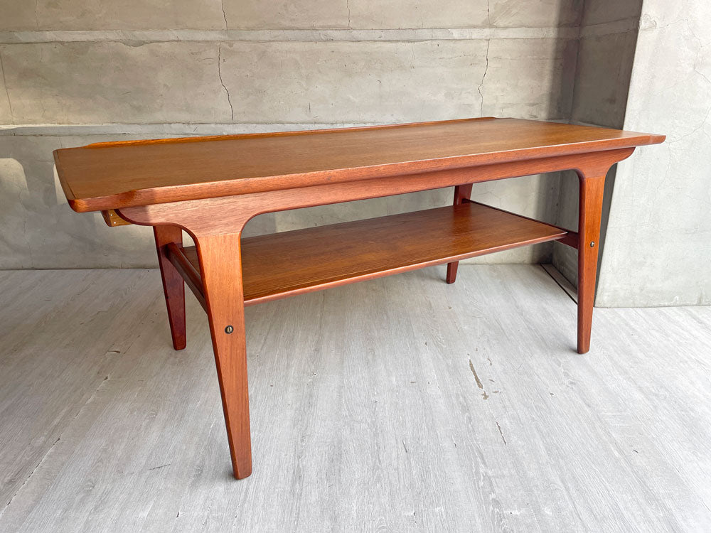 デンマークビンテージ Danish Vintage チーク材 センターテーブル コーヒーテーブル W133 引き出し付き マガジンラック 真鍮 北欧家具 中古品 買い取りしました。