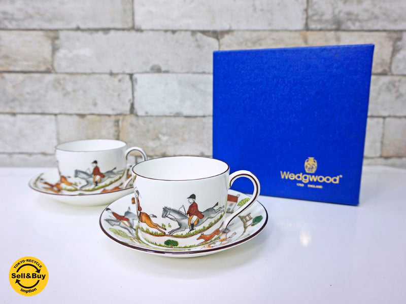 ウェッジウッド WEDGWOOD ハンティングシーン Hunting scenes カップ&ソーサー C&S 2客セット  中古品 買い取りしました。祖師ヶ谷大蔵店 出張買取もお任せ下さい。