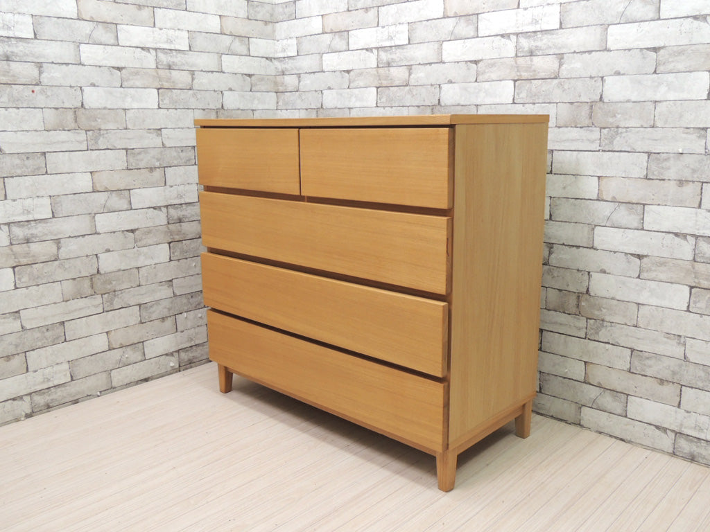 無印良品 MUJI 木製チェスト 4段 タモ材 無垢材 ナチュラル 現状品 中古品 買い取りしました。