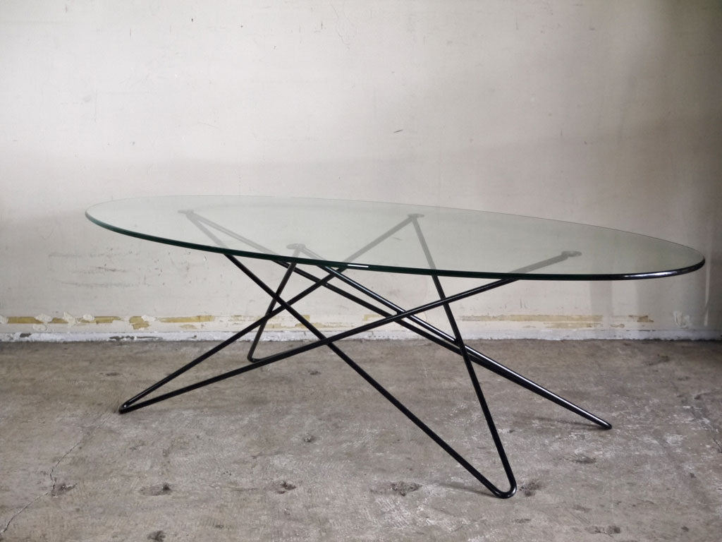 イデー IDEE O.R.T.F table ローテーブル コーヒーテーブル アイアンレッグ ガラストップ オーバル 中古品 買い取りしました。