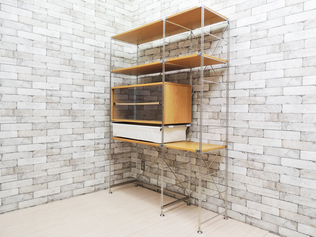 MUJI 無印良品 ステンレスユニットシェルフ オーク材棚板 バスケット付き W126cm 総額：78,525円   中古品 買い取りしました。