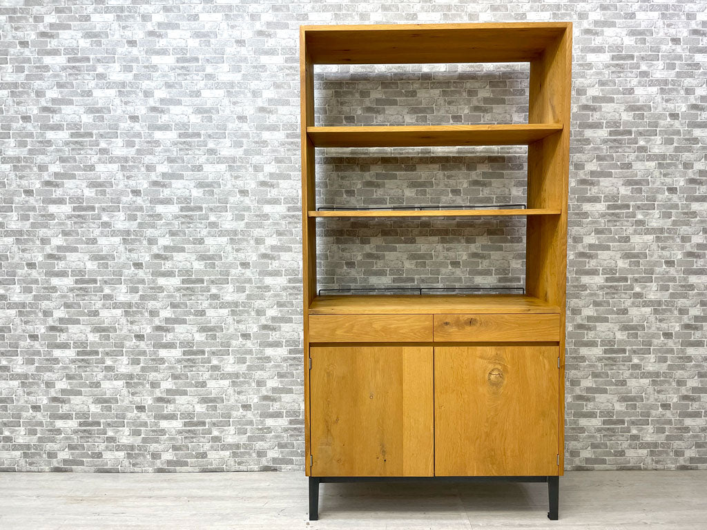 トラックファニチャー TRUCK FURNITURE エフエムシェルフ FM SHELF オープンシェルフ オーク無垢材 抽斗2杯 扉収納 鉄脚 中古品 買い取りしました。