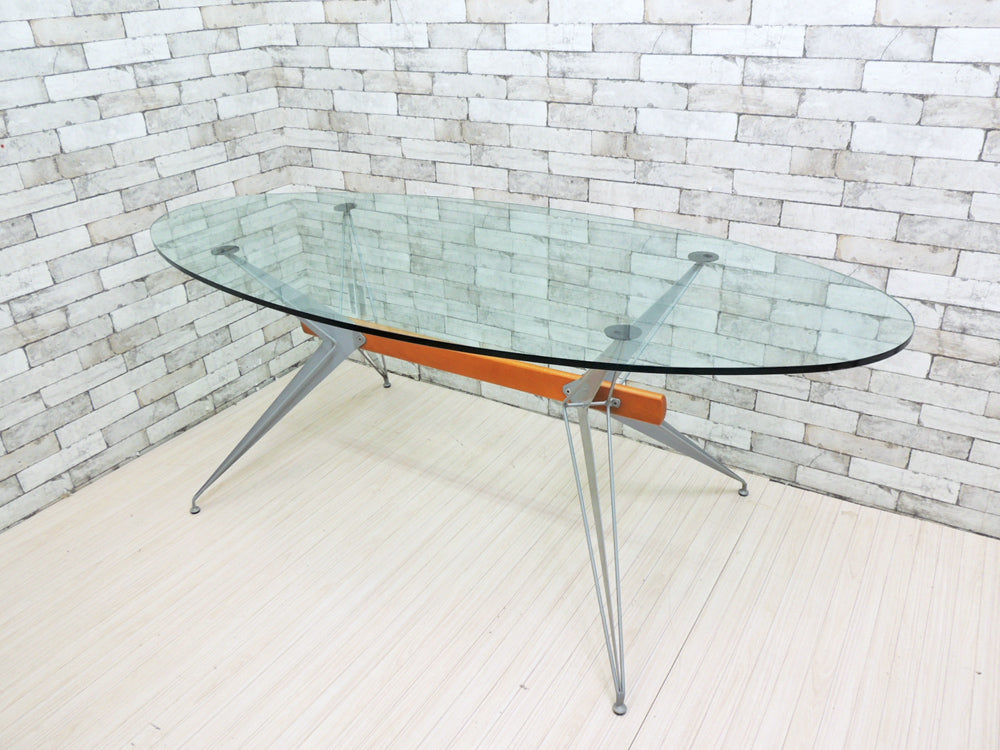ファセム Fasem ガラス天板 ダイニングテーブル ガラス × メタル × ウッド イタリア モダン 中古品 買い取りしました。