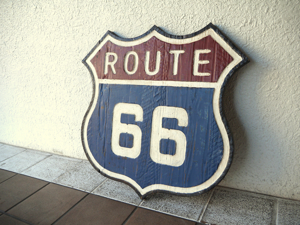 クラッシュゲート CRASH GATE ルート66 ROUTE 66 モチーフアートボード パネルボード インテリア 壁掛け 木製 シャビーシック 中古品 買い取りしました。