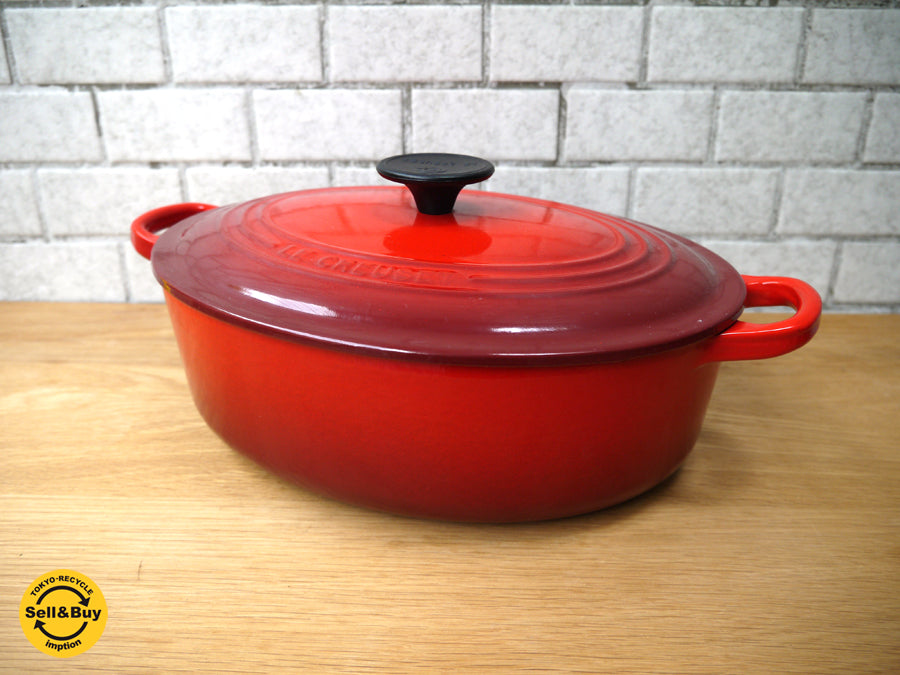 ルクルーゼ LE CREUSET 両手鍋 ココット オーバル レッド 27cm 中古品 買い取りしました！ 自由が丘店 出張買取もお任せください。