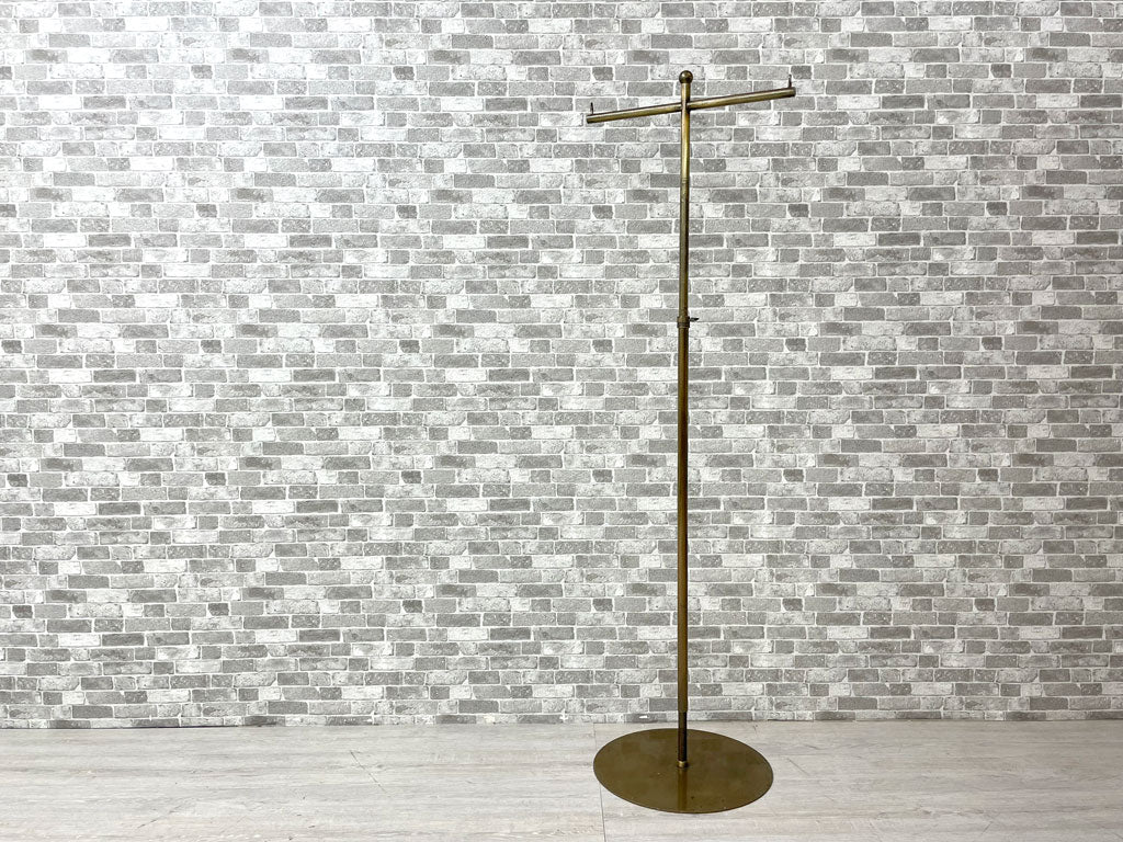 アンティークスタイル Antique Style T字 ポールハンガー ハンガーラック 真鍮色 ゴールド 高さ調節可 H121.5-192cm 中古品 買い取りしました。