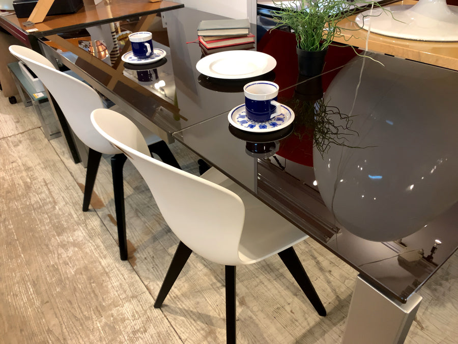 カリガリス Calligaris コヌビア connubia バロンガラス BARON glass 伸長式 EX ダイニングテーブル ガラス天板 × スチール脚 W130-190cm イタリア ～天板が伸長出来る機能的なモダンダイニング～