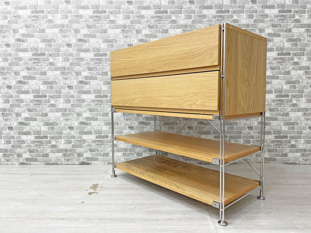 無印良品 MUJI ステンレスユニットシェルフ オープンシェルフ オーク材 W86 抽斗2杯付 定価￥45,800-  中古品 買い取りしました。