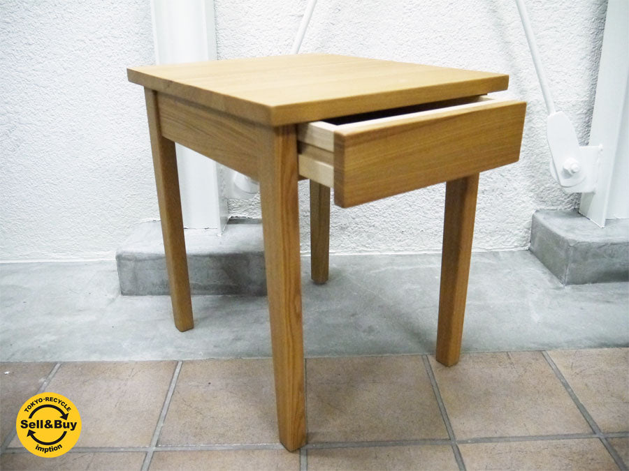 無印良品 MUJI サイドテーブル 引き出し付き タモ材 廃番 買い取りしました。