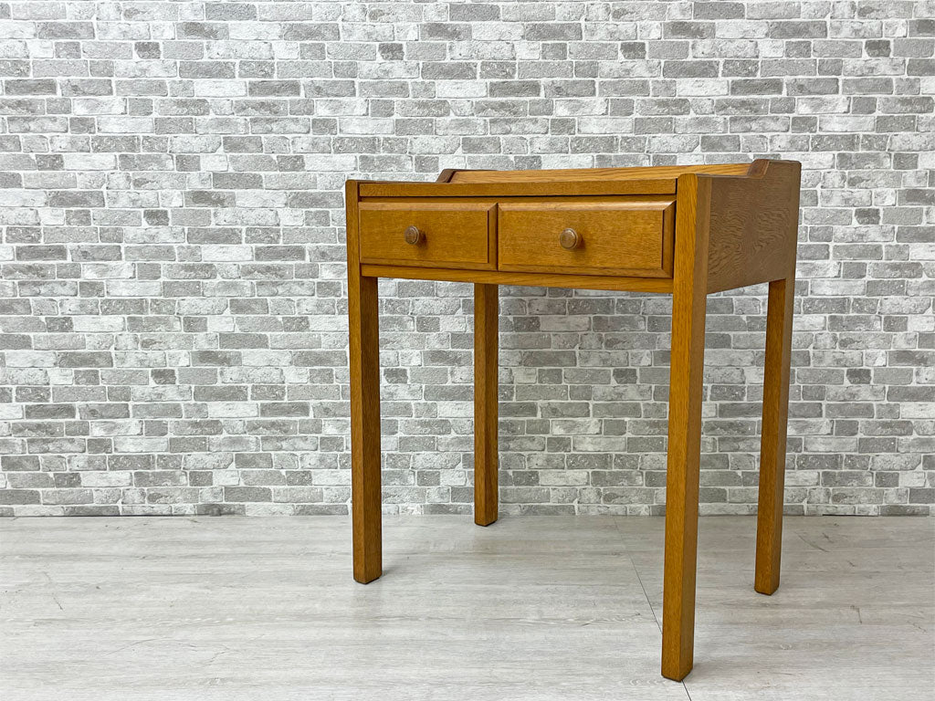 ビンテージ Vintage ライティングデスク コンパクトデスク ソーイングデスク オーク材 抽斗2杯 伸長式 木味 W66cm 中古品 買い取りしました。