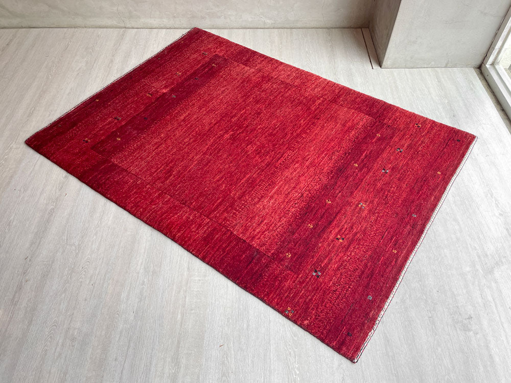 イラン製 ロリ族 ロリアタシュ Lori Atash 手織りギャッベ ラグ 絨毯 153×112cm 赤系 最高級ランク 中古品 買い取りしました。