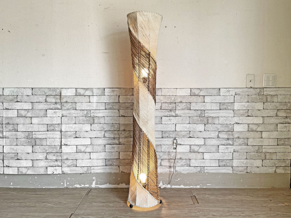 アジアンスタイル Asian Style バンブーシェード フロアライト フロアスタンド 2灯式 H148cm 和モダン 中古品 買い取りしました。