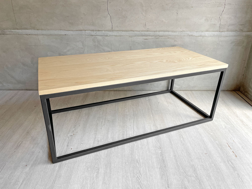 リラックスフォーム RELAX FORM サボン SAVON コーヒーテーブル 関家具 アッシュ材天板 アイアンフレーム 定価\64,625- 中古品 買い取りしました。