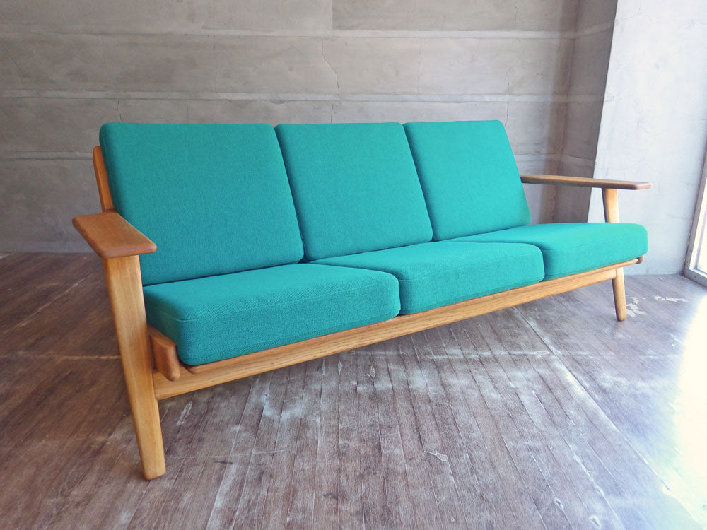 ゲタマ GETAMA GE290 3シーター ソファ ハンス・J・ウェグナー オーク材フレーム マハラム生地 mode デンマーク ビンテージ 北欧家具 中古品 買い取りしました。