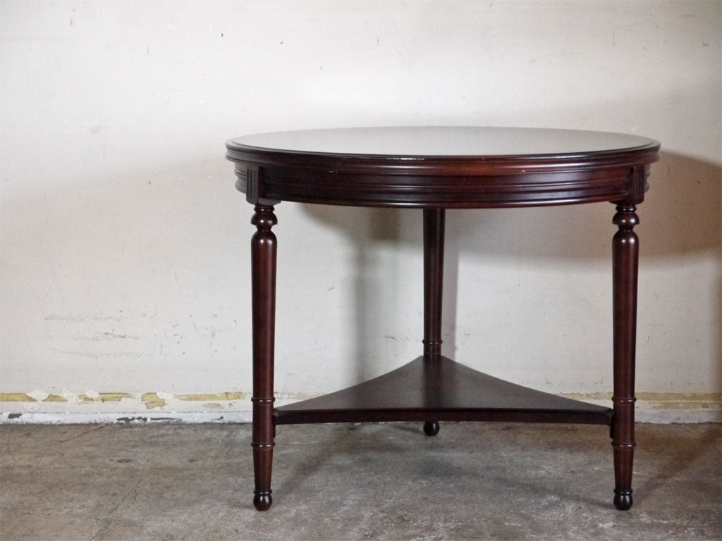 マルニ木工 maruni 地中海シリーズ ラウンドテーブル ローテーブル サイドテーブル マホガニー材 ヨーロピアンクラシカルデザイン 中古品 買い取りしました。