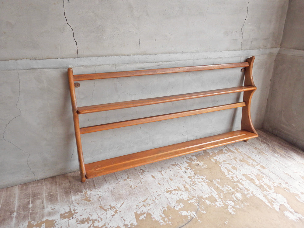 アーコール Ercol エルム材 壁掛け ウォール プレートラック UKビンテージ 中古品 買い取りしました。