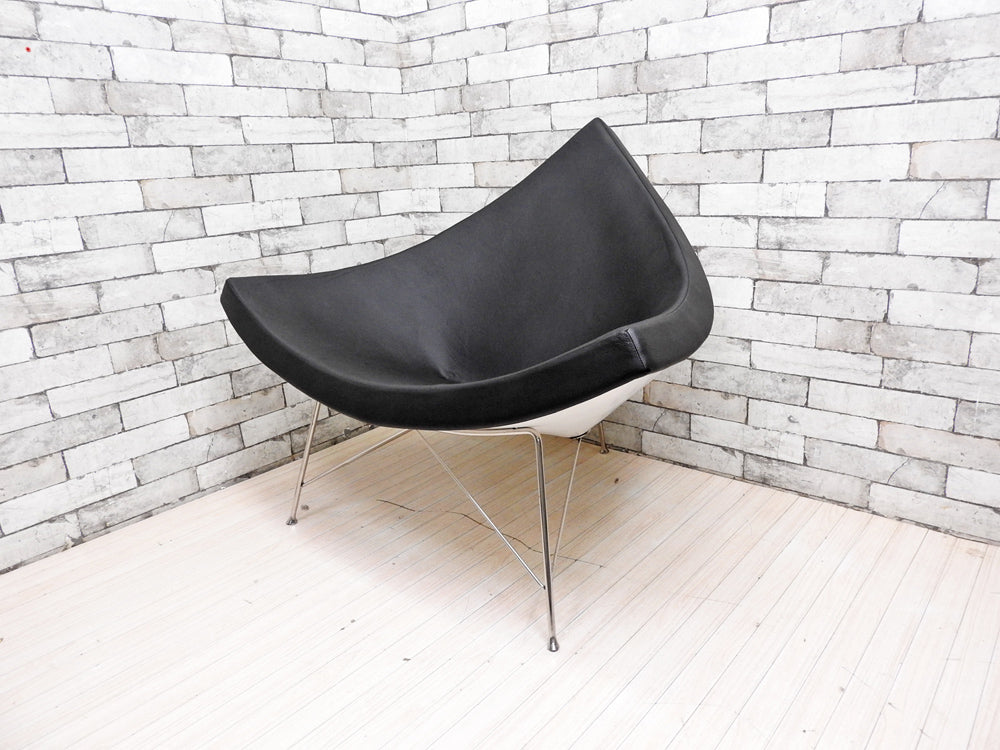 ジョージ・ネルソン Geoge Nelson ココナッツチェア Coconut Chair ブラック プロテインレザー × スチール ミッドセンチュリーデザイン リプロダクト品  中古品 買い取りしました。