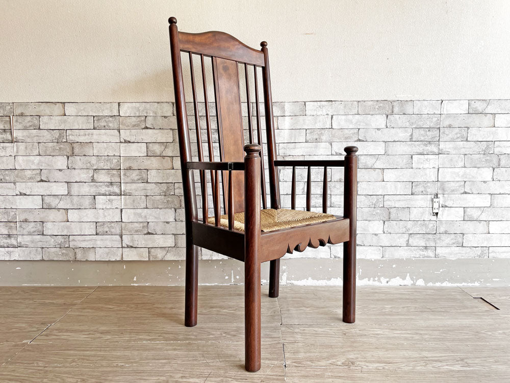 松本民芸家具 HB型 ラッシアームチェア ダイニングチェア ミズメザクラ 刻印有 民藝 和家具 参考定価\198,000- 中古品 買い取りしました。