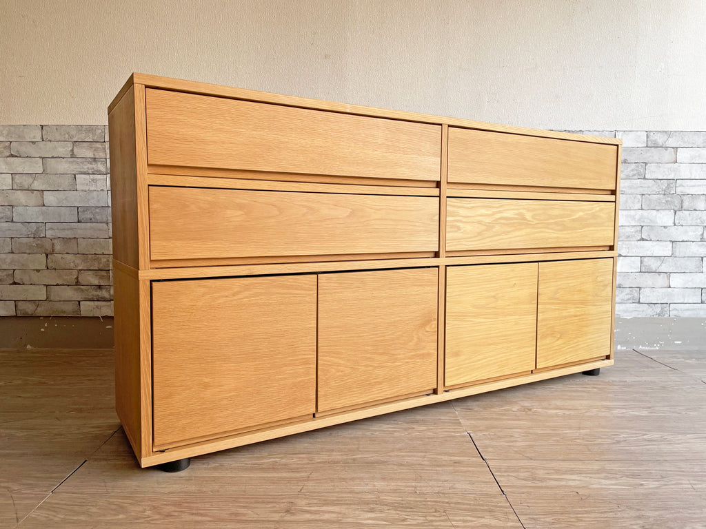 無印良品 MUJI スタッキングキャビネット サイドボード オーク材 木製扉 抽斗付き W162.5cm 中古品 買い取りしました。
