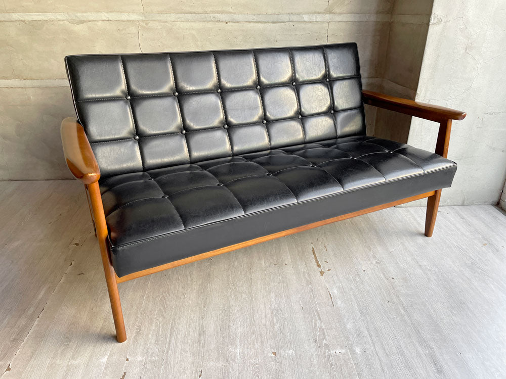 カリモク60 karimoku60 Kチェア 2シーター ソファ スタンダードブラック 60's レトロモダン ジャパニーズミッドセンチュリー 中古品 買い取りしました。