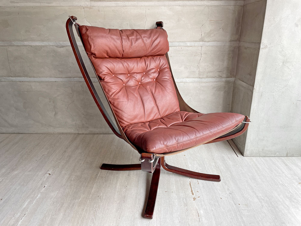 バットネ VATNE ファルコンチェア Falcon Chair ハイバック ビーチ材 本革 ダークブラウン シガード・レッセル Sigurl Resell 北欧ビンテージ ノルウェー 中古品 買い取りしました。