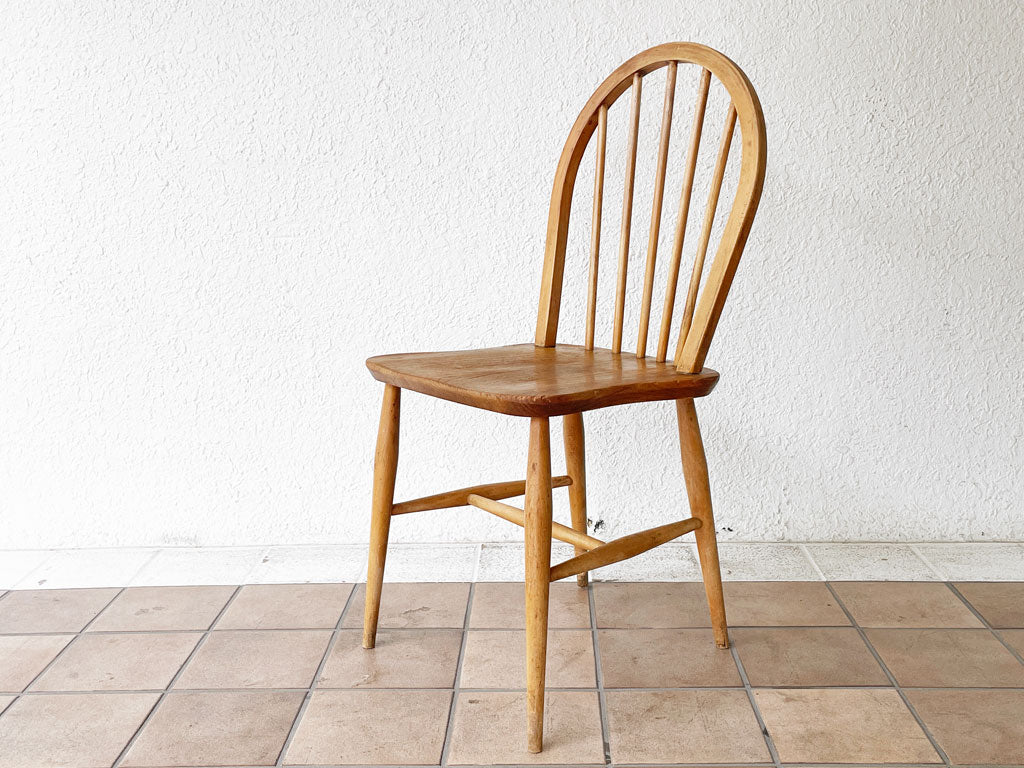 アーコール Ercol フープバックチェア ダイニングチェア 5本スポーク UKビンテージ エルム材 ナチュラル 英国家具 中古品 買い取りしました。