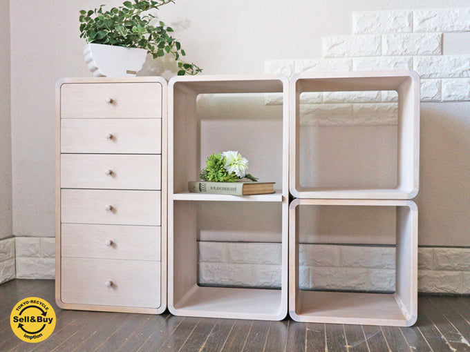 日進木工 nissin ブリックブロック BRICK BLOCK  オーク材 ホワイトナチュラル  センプレ SEMPRE 取扱 ～レンガを積む構造から発想した収納システム～ 【 買取と販売とレンタルのお店 】