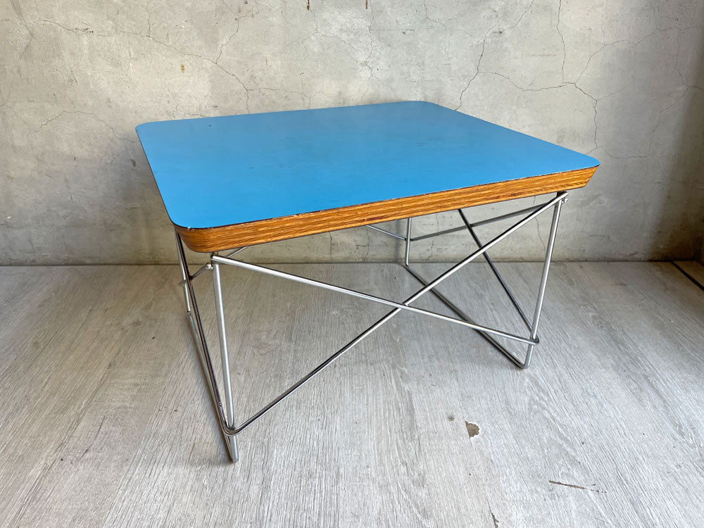 ハーマンミラー Herman Miller LTRT イームズ ワイヤーベース ローテーブル ブルー 限定モデル 希少 ミッドセンチュリー 中古品 買い取りしました。