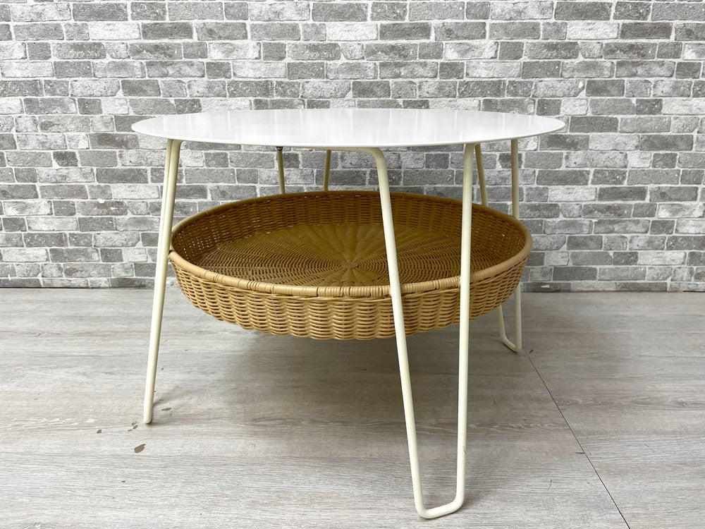 イデー IDEE ワラビー ローテーブル WALLABY LOW TABLE ラウンド ホワイト ラタン 定価￥44,000- 中古品 買い取りしました。