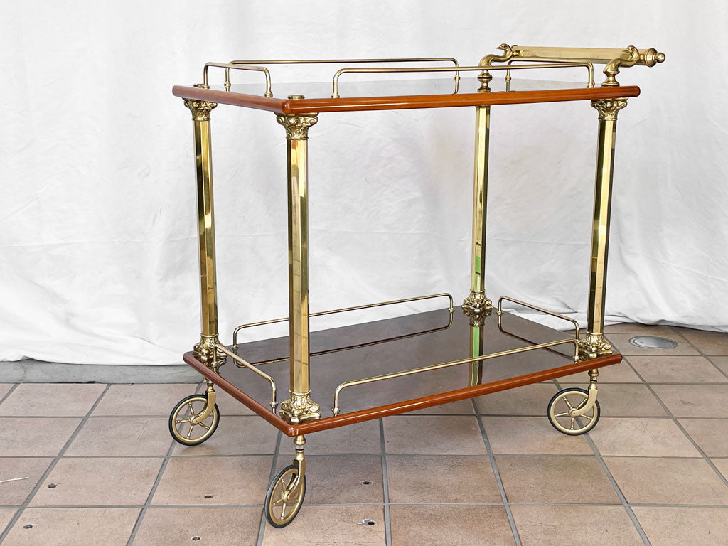 ヨーロピアンクラシカル Europian Classical サービングワゴン キッチンワゴン マホガニー 玉杢 ゴールド アンティークスタイル 中古品 買い取りしました。