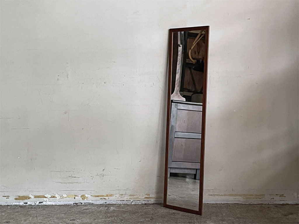 ジャパンビンテージ Japan Vintage チーク材 ウォールミラー W25cm H100cm 壁掛け 北欧デザイン 中古品 買い取りしました。