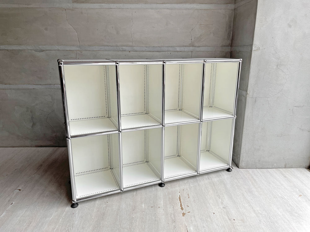ユーエスエムハラー USMハラー USM Haller キャビネット シェルフ 2列2段 本棚 飾り棚 スイス モダンデザイン 定価￥445,116- 中古品 買い取りしました。