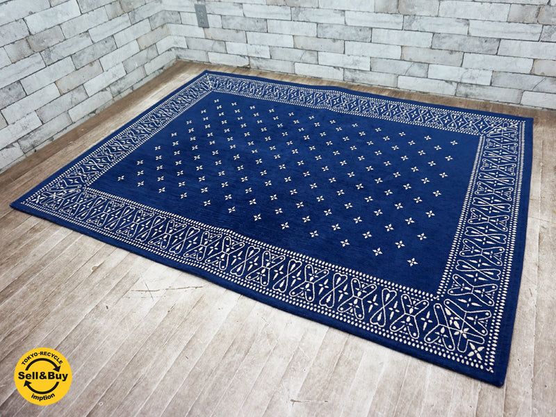 アクメファニチャー ACME FURNITURE クロスバンダナラグ Cross Bandanna Rug 160×120 ネイビー  中古品 買い取りしました。祖師ヶ谷大蔵店 出張買取もお任せ下さい。