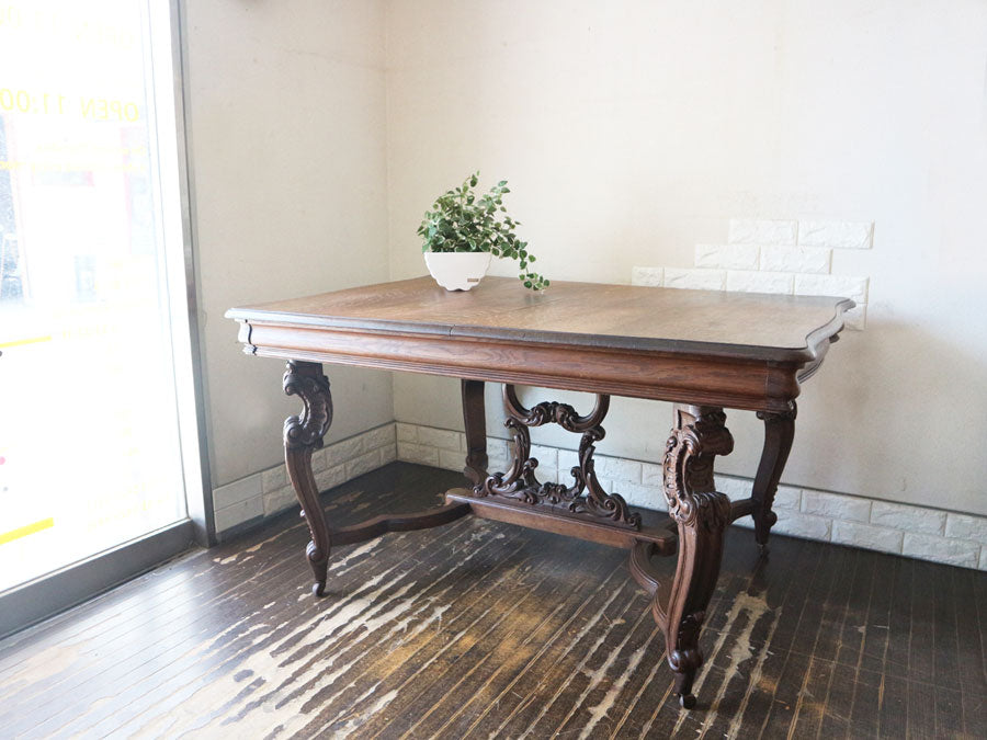 フランス アンティーク ダイニングテーブル ルイ15世様式 オーク材  ～家具の範疇を超えた芸術作品～