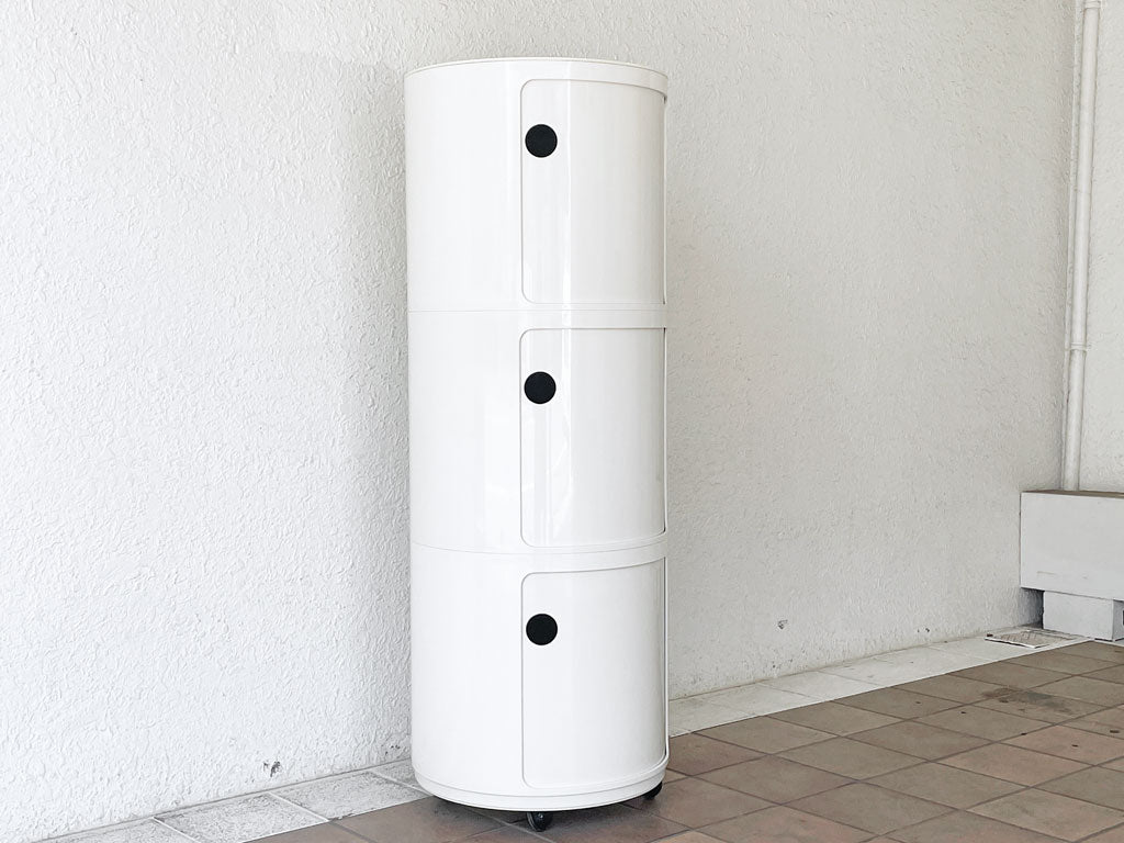 カルテル Kartell ラウンドエレメント Round Element ホワイト 3段 キャスター付 アンナ・カステッリ・フェリエーリ イタリア 定価73,200円 中古品 買い取りしました。
