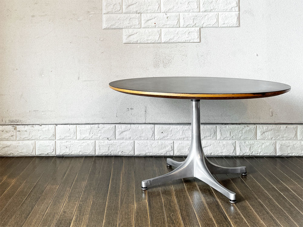 ハーマンミラー Herman Miller ペデスタルテーブル Nelson Pedestal Table コーヒーテーブル ブラック天板 ジョージ・ネルソン ミッドセンチュリー ビンテージ  中古品  買い取りしました。