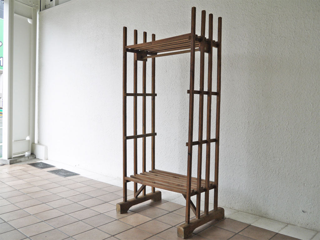 UKビンテージ UK vintage 古材 ハンガーラック シェルフ H152cm 店舗什器中古品 買い取りしました。