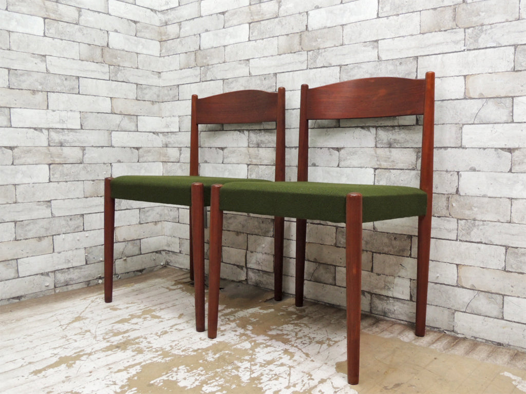 北欧ビンテージ Scandinavian vintage チーク材 ダイニングチェア シート 張替済み ×2脚   中古品 買い取りしました。